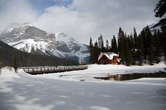 38 The President And Michael Peak With Cilantro On The Lake At Emerald Lake In Yoho In Winter.jpg